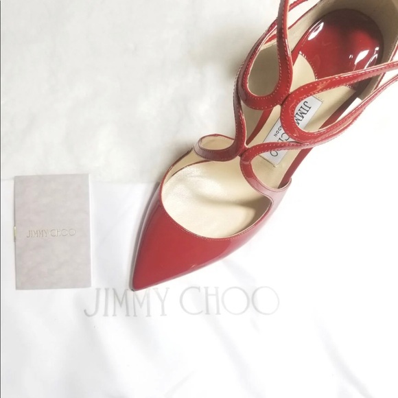 Jimmy Choo. - Valentine Red - Patent Leather Stilettos NIB. S 6.5. EUC. - Picture 5 of 6